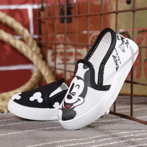 Chaussures enfants en toile brodé pour printemps - semelle caoutchouc Ref 1037213