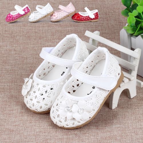 Chaussures enfants en similicuir brodé pour été - Ref 1037244