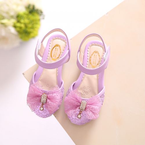 Chaussures enfants en PU Baotou avec perles pour été - semelle caoutchouc Ref 1037248