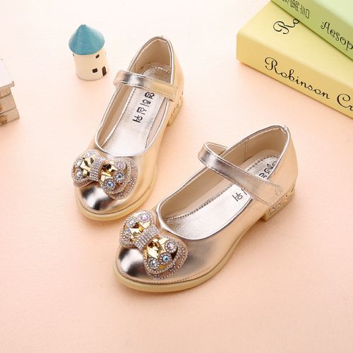 Chaussures enfants en PU ronde avec perles pour printemps - semelle TPR Ref 1037277