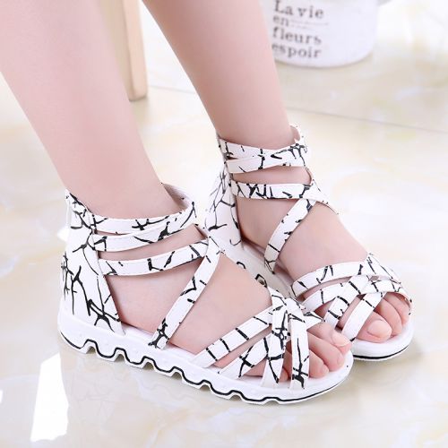Chaussures enfants en PU FZBB avec perles pour été - semelle caoutchouc Ref 1037394