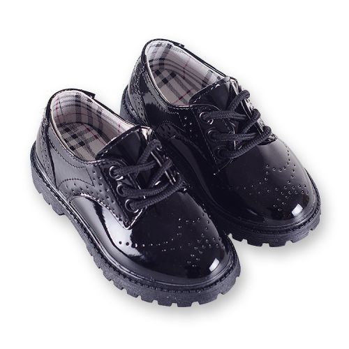 Chaussures enfants en similicuir ronde coutures cuir pour printemps - semelle caoutchouc antidérapant Ref 1037446