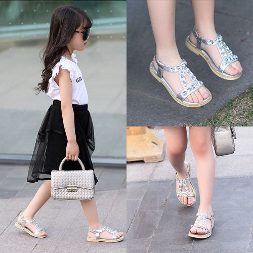 Chaussures enfants en similicuir HOBIBEAR avec perles pour Toute saison - semelle caoutchouc Ref 1037467