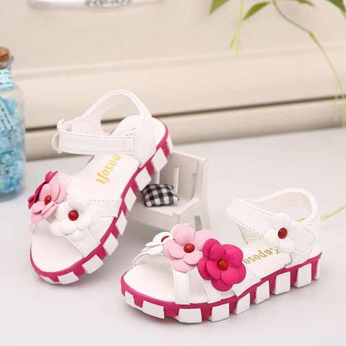 Chaussures enfants en similicuir brodé pour été - semelle caoutchouc Wear Ref 1037586