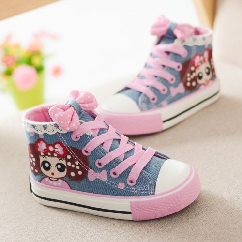 Chaussures enfants en toile pour printemps - semelle caoutchouc antidérapant Ref 1037633