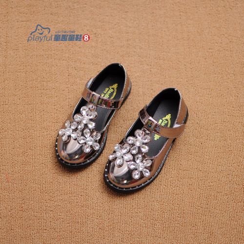 Chaussures enfants en PU ronde paillette pour printemps - semelle caoutchouc Ref 1037648