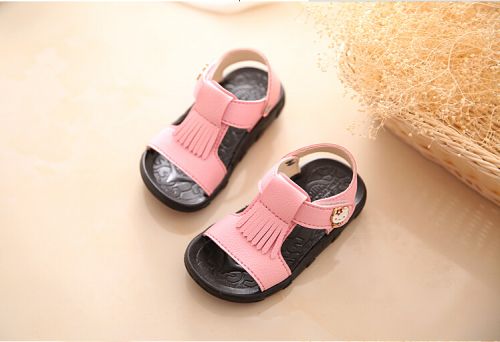 Chaussures enfants en cuir métal pour été - semelle Ref 1037820