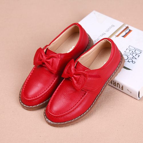 Chaussures enfants en cuir ronde pour printemps - semelle caoutchouc naturel Ref 1037912