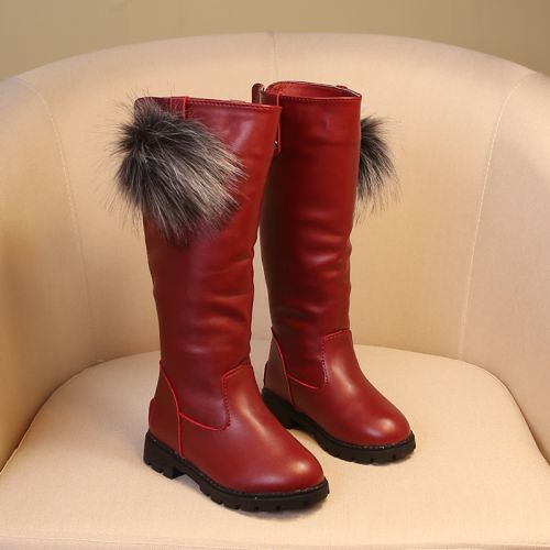 Chaussures enfants en similicuir ronde coutures cuir pour hiver - semelle caoutchouc Ref 1037933