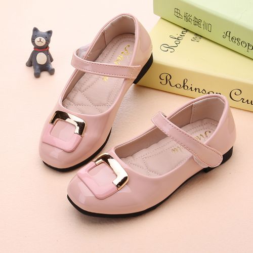 Chaussures enfants en cuir synthétique ronde avec perles pour printemps - semelle caoutchouc antidérapant Ref 1038056