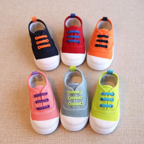 Chaussures enfants en toile pour printemps - semelle caoutchouc antidérapant Ref 1038125