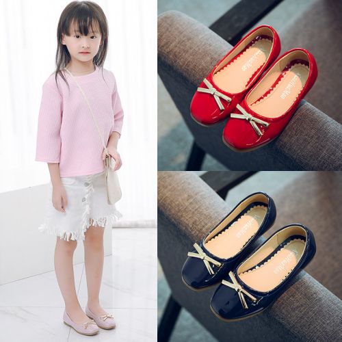 Chaussures enfants en PU tête carrée métal pour printemps - semelle caoutchouc antidérapant Ref 1038240