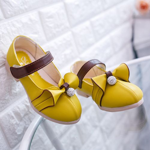 Chaussures enfants en similicuir ronde métal pour Toute saison - semelle caoutchouc antidérapant Ref 1038253