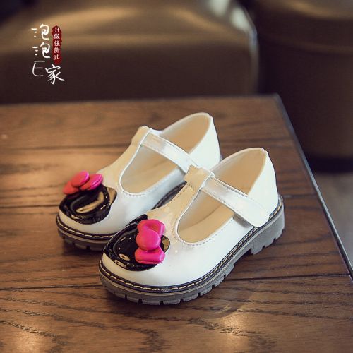 Chaussures enfants en PU ronde coutures cuir pour printemps - semelle caoutchouc antidérapant Ref 1038274