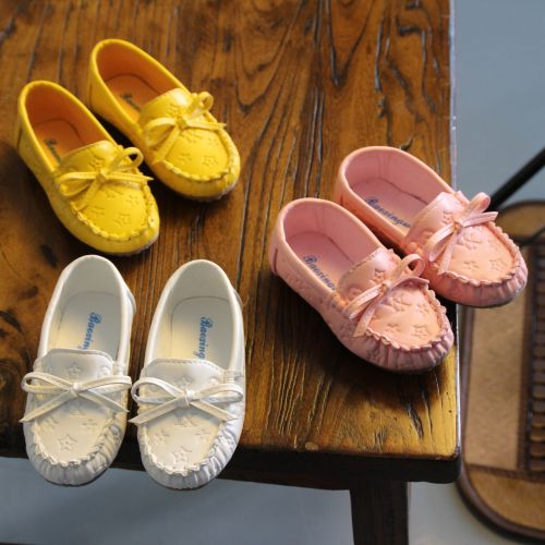 Chaussures enfants en PU ronde coutures cuir pour printemps - semelle TPR Ref 1038383