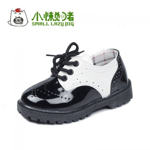 Chaussures enfants en PU SMALL LAZY PIG ronde pour printemps - semelle caoutchouc Wear Ref 1038442