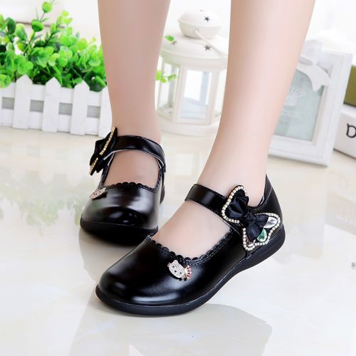 Chaussures enfants en PU ronde avec perles pour printemps - semelle caoutchouc Ref 1038540