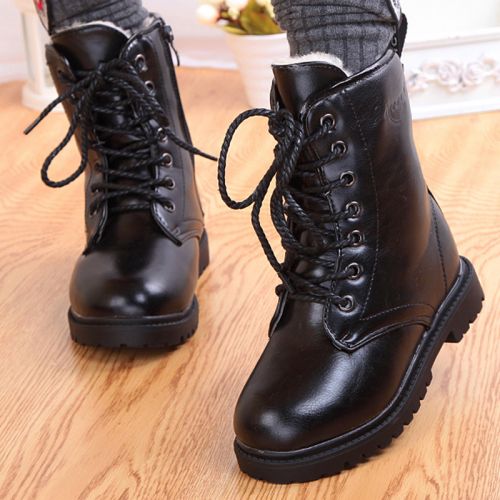 Chaussures enfants en Cuir spatial ronde pour hiver - semelle caoutchouc Ref 1038642