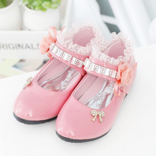 Chaussures enfants en PU ronde avec perles pour Toute saison - semelle caoutchouc Ref 1038693