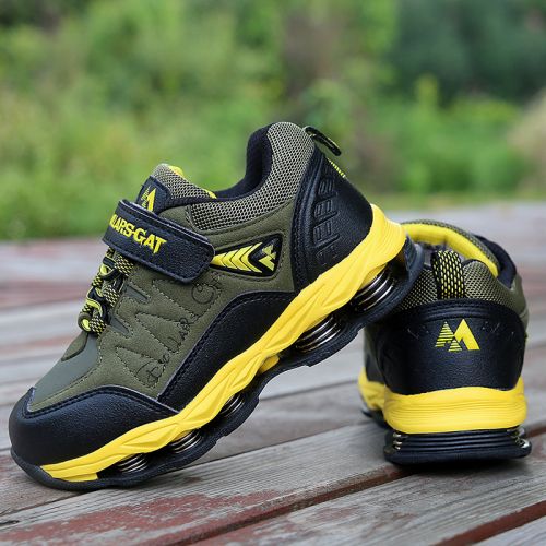 Chaussures enfants en cuir de vache fendu pour printemps - semelle caoutchouc naturel Ref 1038717