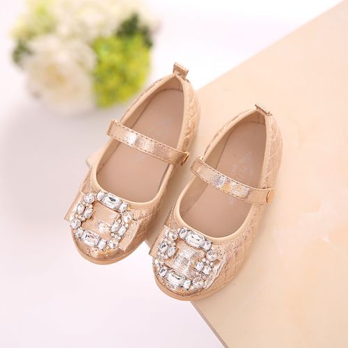 Chaussures enfants en PU ronde avec perles pour printemps - semelle caoutchouc Ref 1038787