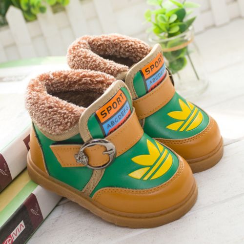 Chaussures enfants en Cuir spatial ronde pour hiver - semelle caoutchouc Ref 1038791