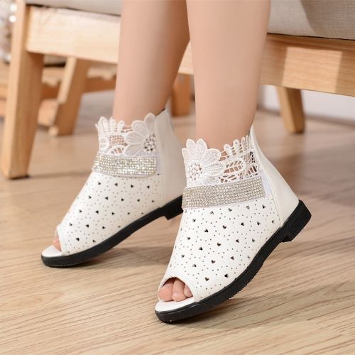 Chaussures enfants en similicuir Tête de poisson creux pour été - semelle PU Ref 1038830