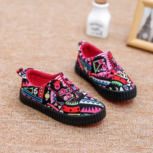 Chaussures enfants en toile pour printemps - semelle caoutchouc Ref 1038865