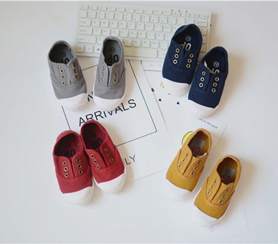 Chaussures enfants en toile pour printemps - semelle plastique Ref 1039066