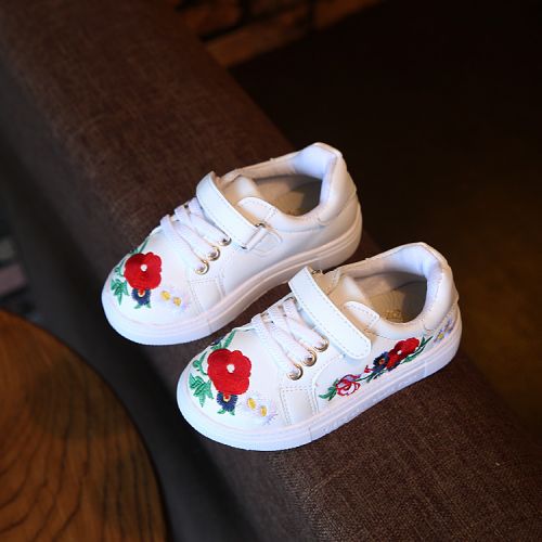 Chaussures enfants en similicuir brodé pour printemps - semelle caoutchouc Ref 1039079