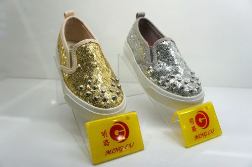 Chaussures enfants en toile BOBDOG paillette pour printemps - semelle vulcanisation Ref 1039085