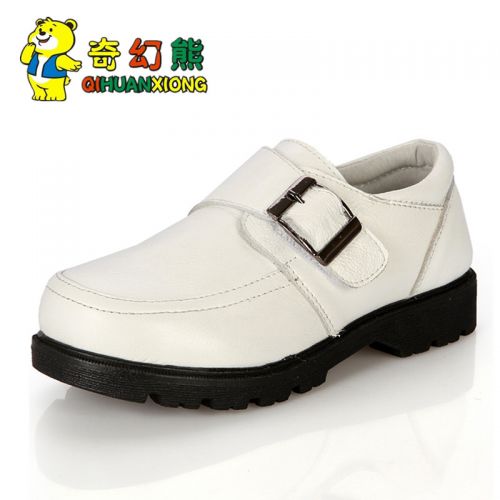 Chaussures enfants en cuir ronde métal pour printemps - semelle caoutchouc Ref 1039094