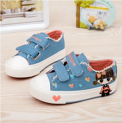 Chaussures enfants en toile pour printemps - semelle caoutchouc Ref 1039192