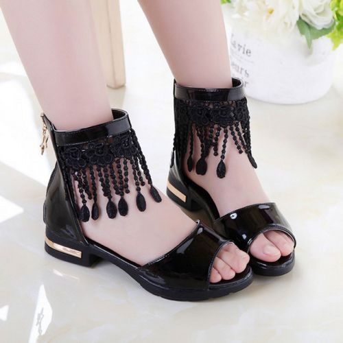 Chaussures enfants en PU Tête de poisson houppe pour été - semelle caoutchouc Ref 1039232