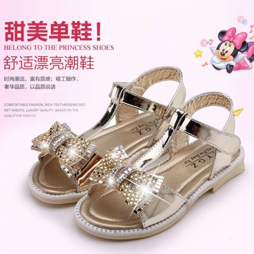 Chaussures enfants en cuir synthétique avec perles pour été - Ref 1039437