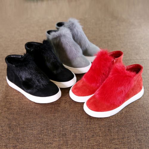 Chaussures enfants en peau de porc ronde pour hiver - semelle caoutchouc Wear Ref 1039485