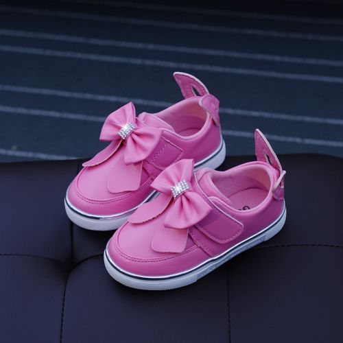 Chaussures enfants en PU ronde avec perles pour printemps - semelle caoutchouc Wear Ref 1039519