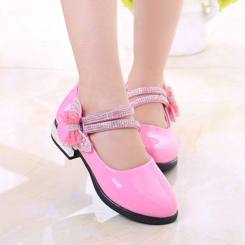 Chaussures enfants en PU ronde avec perles pour printemps - semelle caoutchouc Ref 1039650