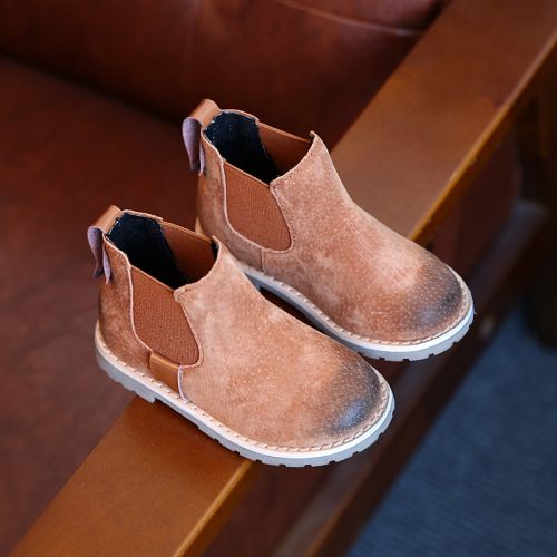 Chaussures enfants en de vache, Nubuck, ronde pour printemps - semelle caoutchouc Wear Ref 1039653