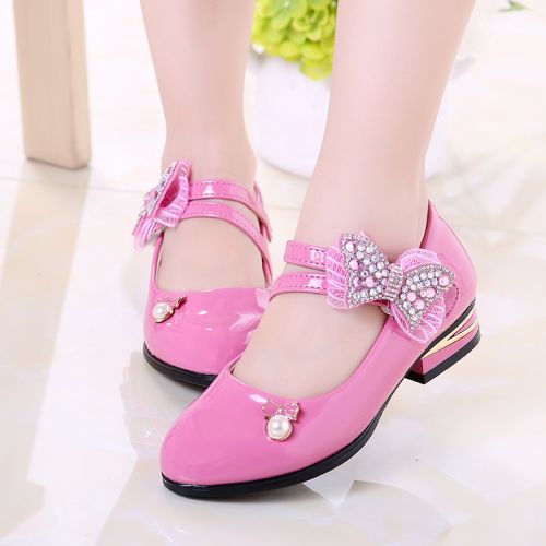 Chaussures enfants en cuir synthétique ronde avec perles pour Toute saison - semelle caoutchouc Ref 1039793
