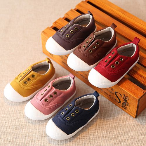 Chaussures enfants en toile pour printemps - semelle plastique Ref 1039846