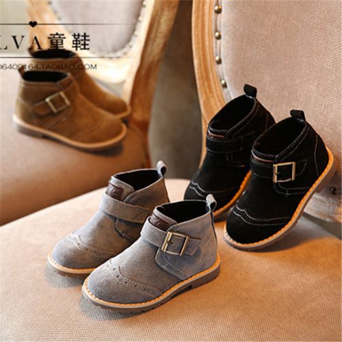 Chaussures enfants en de vache, Nubuck, pour printemps - Ref 1039871