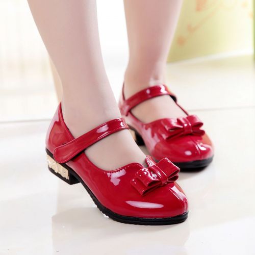 Chaussures enfants en cuir synthétique ronde coutures pour printemps - semelle caoutchouc antidérapant Ref 1039966