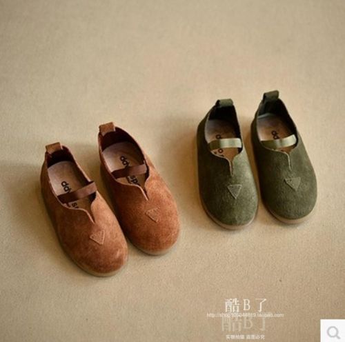 Chaussures enfants en de vache, Nubuck, ronde pour printemps - semelle caoutchouc Wear Ref 1040065