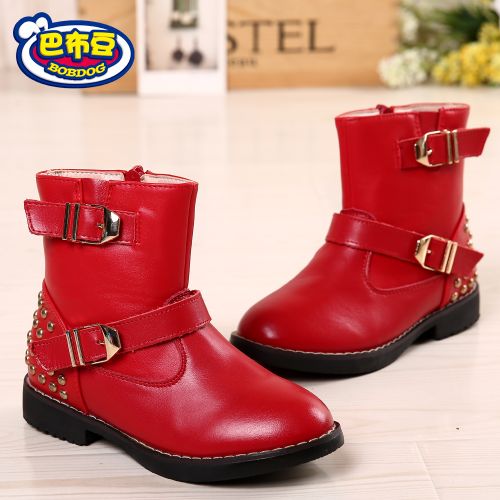 Chaussures enfants en cuir BOBDOG ronde rivet pour printemps - semelle caoutchouc Ref 1040079