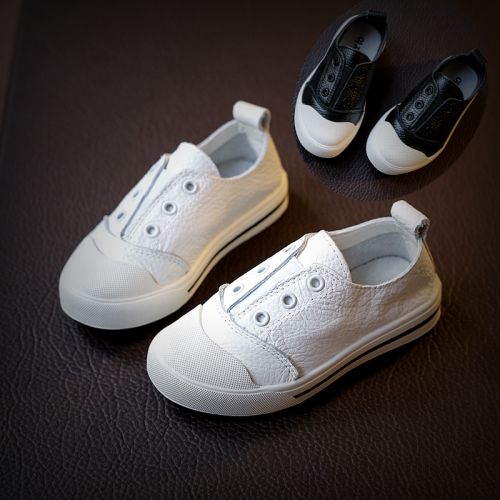Chaussures enfants en cuir ronde pour printemps - semelle caoutchouc antidérapant Ref 1040081
