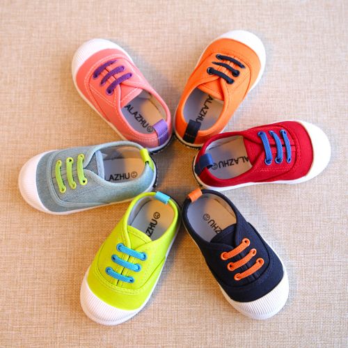 Chaussures enfants en toile pour printemps - semelle caoutchouc Ref 1040091