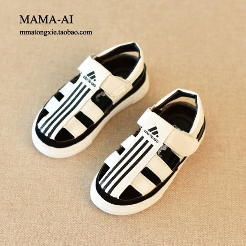 Chaussures enfants en PU Baotou coutures cuir pour été - semelle caoutchouc antidérapant Ref 1040133
