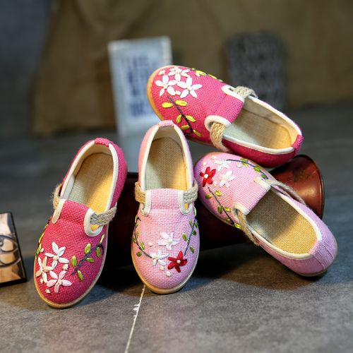 Chaussures enfants en toile BYBAN brodé pour printemps - Ref 1040141
