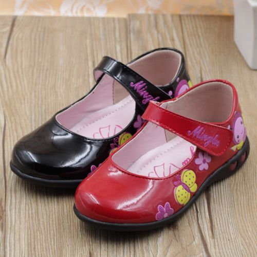 Chaussures enfants en cuir de vache fendu ronde pour printemps - semelle plastique Ref 1040225